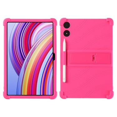 Imagem de QYiiD Capa para tablet Xiaomi Redmi Pad Pro/Xiaomi Poco Pad 2024 de 12,1 polegadas, capa protetora dobrável de silicone leve para crianças, rosa