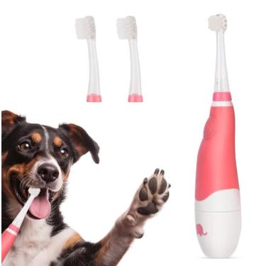 Imagem de KOPBTBOY Escova de Dentes Elétrica para Cães/Gatos, com Holofote e Cerdas Macias, Adequada para Cães e Gatos Pequenos, Cor Rosa