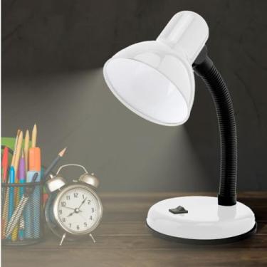Imagem de Luminaria de Mesa Led, Abajur LumináRia Mesa Base Flexível Dobrável Articulável 110v(Branco)