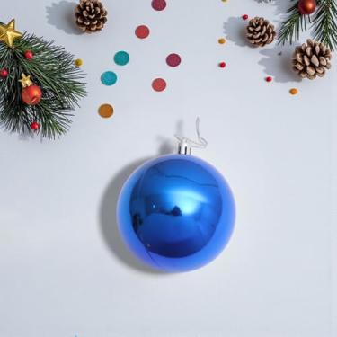 Imagem de Generic 1 peça de bolas de Natal ornamentos de bola de Natal com laço de plástico azul brilhante 8 cm