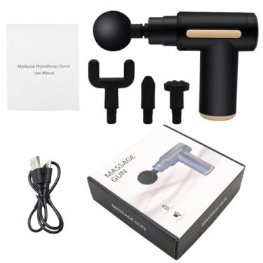Imagem de Pistola Massageadora Muscular Portátil 6 Velocidades Recarregável USB-C com 4 Ponteiras LED Silenciosa