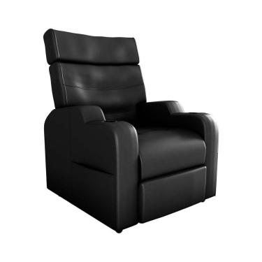 Imagem de Poltrona Do Papai Reclinável Premium Com Porta Copos E Porta Controle Toro Matrix Sintetico Preto