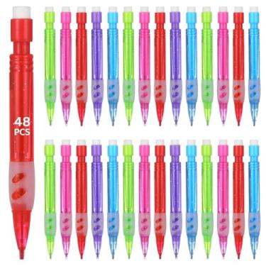 Imagem de Pacote com 48 lápis mecânicos, lápis coloridos de 0,7 mm com borrachas, canetas compactas de escrita e desenho para escola e escritório