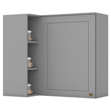 Imagem de Armario Aereo Canto Reto 1p Mdf 94x54 Cm Americana C359 Cinza Henn Cinza