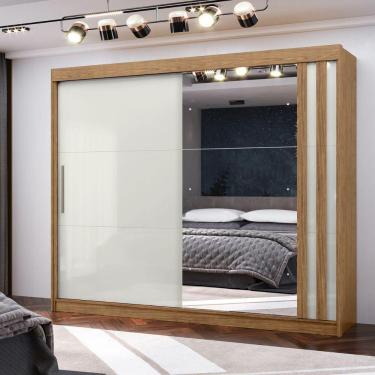 Imagem de Roupeiro Seul 2 Portas Deslizantes 100% Mdf Freijó-off White