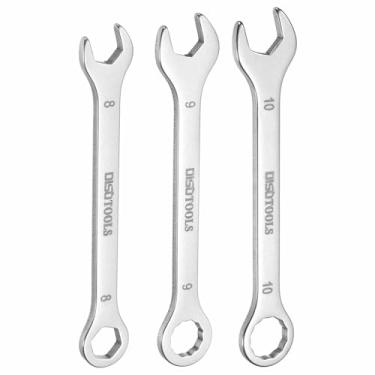 Imagem de HARFINGTON 3 peças chave de combinação fina 8/9/10 mm caixa de 6 pontos e mini combinação de extremidade aberta angular de 15° 30Cr13 chave inglesa métrica de polimento de aço inoxidável 30Cr13 para