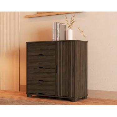 Imagem de Cômoda Para Quarto Estilo Retro Design Moderna Linha Bela (Chocolate)