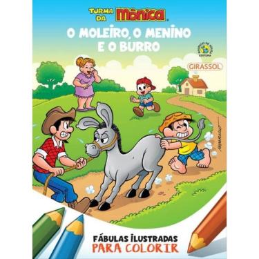 Imagem de Turma Da Mônica - Fábulas Ilustradas Para Colorir - O Moleiro, O Menino E O Burro