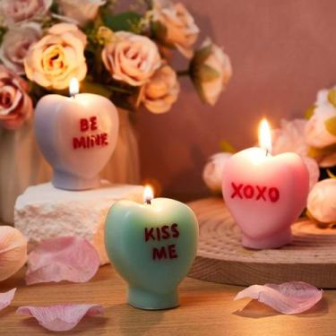 Imagem de Velas Aromáticas em Formato de Coração MTLEE - 6 Unidades