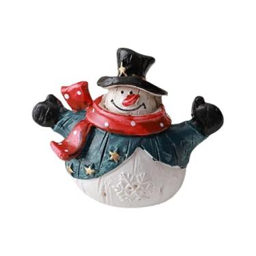 Imagem de shamjina Enfeite de Natal fofo, escultura colecionável de inverno para mesa de escritório, pequena peça de resina para decoração de interiores, presente de Ano, Style G
