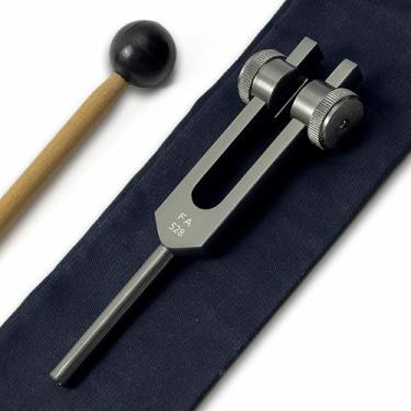 Imagem de Diapasão Solfeggio Ponderado 528 Hz MI para Cura - Frequência de Amor 528hz - Cura de Som e Harmonização de Biocampo - Ferramentas de Terapia de Som, Instrumentos de Cura de Som - Cinza Terroso