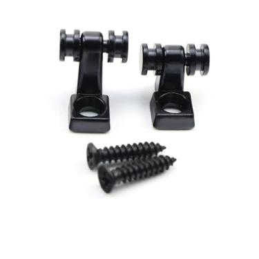 Imagem de OVSAL 2 PCS Stainless Steel Roller String Retainer for Electric Guitar String Tree String Guide Roller String Trees for Tele Telecaster Start Electric Guitar String Parts EM-Black