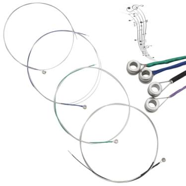 Imagem de Núcleo de aço inoxidável niquelado com ponta esférica, níquel cromado, substituição de peças de instrumentos musicais, 2 conjuntos completos de substituição de cordas de viola A D G C com