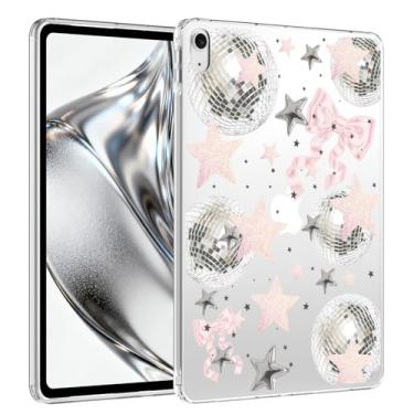 Imagem de VibrantFruitique Capa para iPad Air de 13 polegadas (M3) 2025/(M2) 2024, Y2k Capa transparente com laço de fita rosa, fina, leve, antiarranhões, macia, amortecedora, de acrílico, capa traseira de