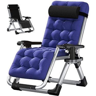 Imagem de LILYPELLE Cadeira de gravidade zero, espreguiçadeira dobrável de gramado premium com almofada destacável, encosto de cabeça e suporte de copo, poltrona reclinável para pátio