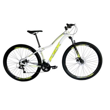Imagem de Bicicleta Aro 29 Ksw ou KSX Feminina 21 Marchas Câmbios Especiais Mtb (BRANCA BRILHO (ADS AMARELO), 15)