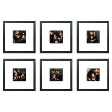 Imagem de Kit 6 Quadros Porta Retrato Foto 10x10 Paspatur Branco 20x20 - SHD Sol