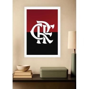 Imagem de Quadro Flamengo Orgulho com Vidro e Moldura Branca Tam:A4 - Spark Loja