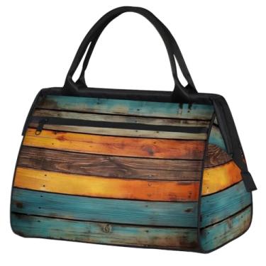 Imagem de Sacola abstrata de flor de abelha pequena para o fim de semana para mulheres e homens, bolsa de viagem dobrável, leve, esportiva, academia, impermeável, mala de mão, bolsa de fim de semana para