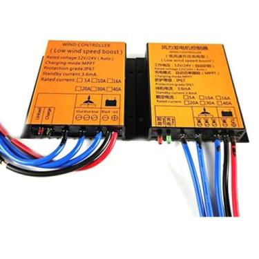 Imagem de HYZHANHONG Controlador de Carga de Gerador Eólico 10000W 20A 12V 24V 48V 220V Alternador de Moinho de Vento Carregador de Bateria para Sistemas de Geração de Energia Eólica,Yellow,12V