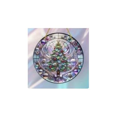 Imagem de Enfeite de disco de acrílico de Papai Noel de Natal para árvore, parede, janela, decoração de festa em casa (E)