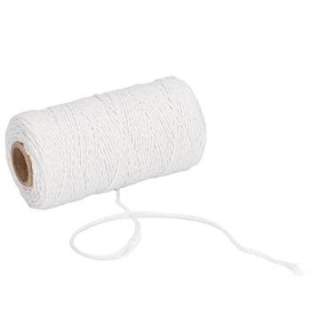 Imagem de Cordão de macrame macio, espesso e inodoro, corda de algodão reciclado para artesanato com borla diy, decoração de casa 2mm, 1 peça (Branca)
