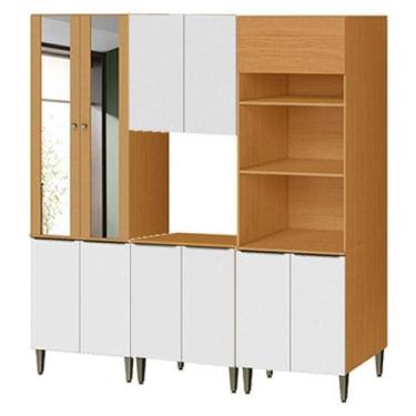 Imagem de Cozinha Luana 70cm Com Paneleiro E Torre Quente Cinamomo Branco - Aram