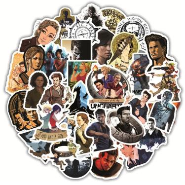 Imagem de Adesivos Uncharteds Anime em vinil impermeável, 50 unidades/pacote