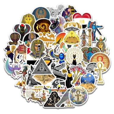 Imagem de Pacote de adesivos Egyptian Pyramid Pharaoh Mummy 50 unidades