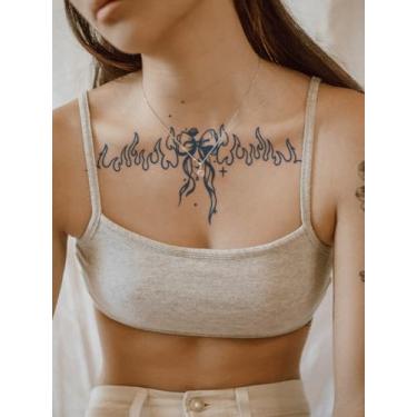 Imagem de Suco de ervas semipermanente doce laço nuvem estrela lua tatuagem adesivo diário presente ombro braço perna corpo braçadeira tatuagem impermeável adesivo 1 peça