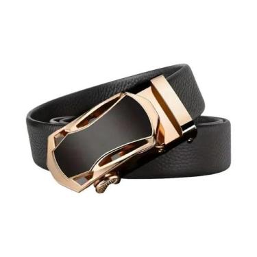 Imagem de Cinto De Couro Luxuoso Masculino Com Fivela Automática De Metal De Alt