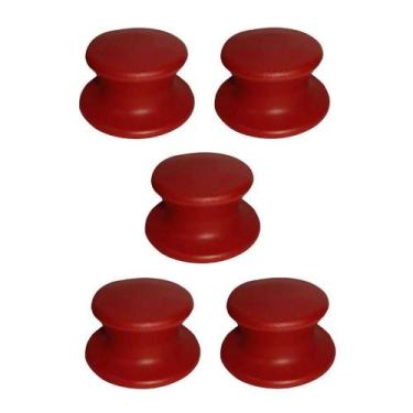 Imagem de Kit 5 Pegador Puxador Tampa Vidro E Ferro Panela Vermelho - OUTRAS MAR