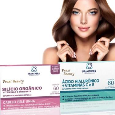 Imagem de Cabelo, Pele E Unha- Silício+ácido Hialurônico - 120 Cáps. - Praxi Bea
