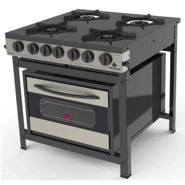 Imagem de Fogão Progás Inox 2 Queimadores Simples 2 Duplos com Forno PRGE-402F GOURMET