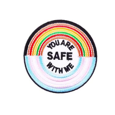 Imagem de Ruoming 1 peça de emblema bordado de punho engraçado aplique de ferro em emblema costurado (arco-íris)