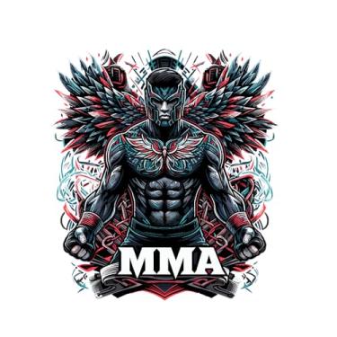 Imagem de Adesivo de Janela MMA, Arte de Guerreiro com Asas, Design Tribal, Decoração de Artes Marciais Mistas (4, 15x15cm)