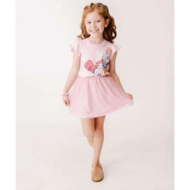 Imagem de Conjunto Infantil Tule Princesas Disney Tam 4 a 10-19051, 10, Rosa