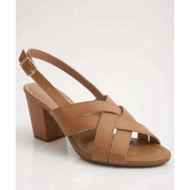 Imagem de Sandália Salto Grosso Feminina Beira Rio-13110, Caramelo, 37