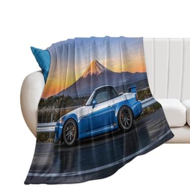 Imagem de HouLaiZhe Cobertor Super Macio Flanela JDM Carro S2000 Monte Fuji Cobertores de Refrigeração Leve para Sofá-Cama Cadeira Sofá Carro Viagem ao Ar Livre Leve Quente 101,6 cm x 152,4 cm