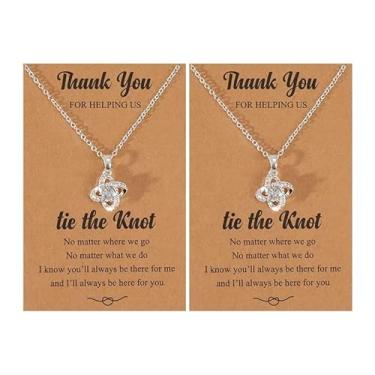 Imagem de Conjunto de joias de dama de honra, elegante, acessórios de festa de casamento, colar com nó para chá de panela, cerimônia de casamento, esquadrão, Natal, amizade, presentes de Dia dos Namorados