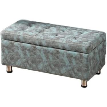 Imagem de FAMEOYA Banco de armazenamento, banco de armazenamento, banquinho otomano, tecnologia de pano, com bolsa de armazenamento, bengaleiro criativo, banco para troca de sapatos, banco para casa, sala de