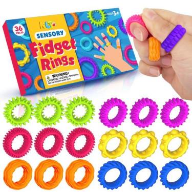 Imagem de Brinquedos sensoriais Fidget Rings KLT, pacote com 36 unidades para cr