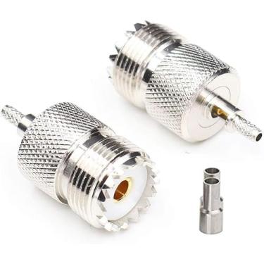 Imagem de ANHAN Conector de grampo fêmea UHF pl259 conectores coaxiais fêmea SO239 adaptador coaxial para cabo tipo Belden 9907 RG58 RG142 RG400 LMR195 URM43 URM76 Belden 9907