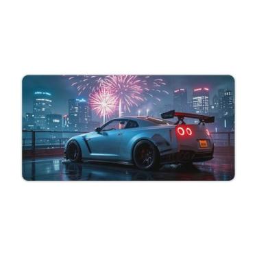 Imagem de HouLaiZhe A Modificado JDM R35 Car Under The Fireworks Gaming Mouse Pads JDM Car Desk Pads Grandes Mousepads para Teclado Desktop Tapete de Computador 30 x 60 cm