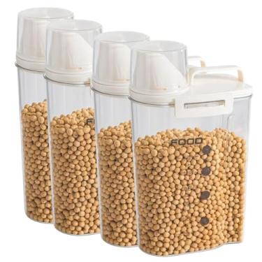 Imagem de Genérico, Kit 4 Pote Hermético Acrílico 2500ml Transparente Copo Medidor Bico Dosador Cozinha Mantimentos Lavanderia