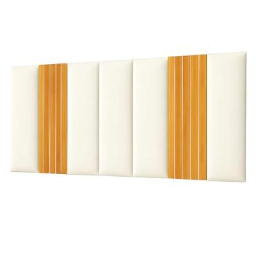 Imagem de KIT 9 PLACAS DE CABECEIRA ESTOFADA + RIPADO MODULAR FREIJÓ CAMA BOX(BRANCO)