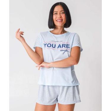 Imagem de Pijama Feminino Estampa Frase Marisa Azul-88077, Azul, M