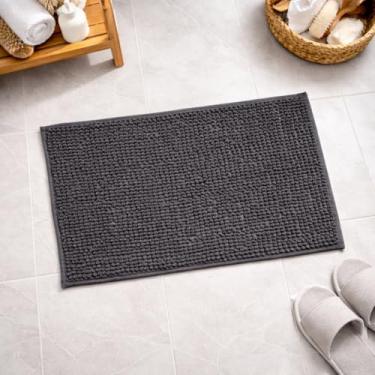 Imagem de Kit 2 Tapetes Banheiro Bolinha Antiderrapante 38x58cm (Cinza Escuro)