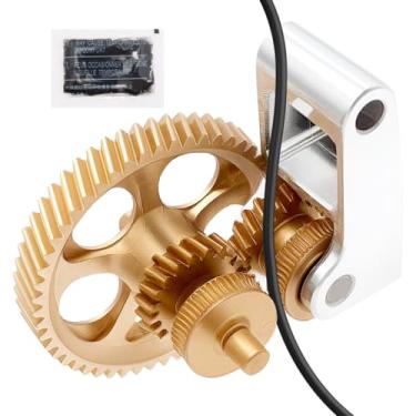 Imagem de Conjunto de engrenagem extrusora de aço endurecido com braço de alumínio e 2 rolamentos para profissionais entusiastas de impressão 3D (1, dourado)