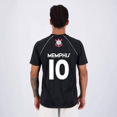 Imagem de Camisa Corinthians Memphis 10 Logo Preta-Masculino